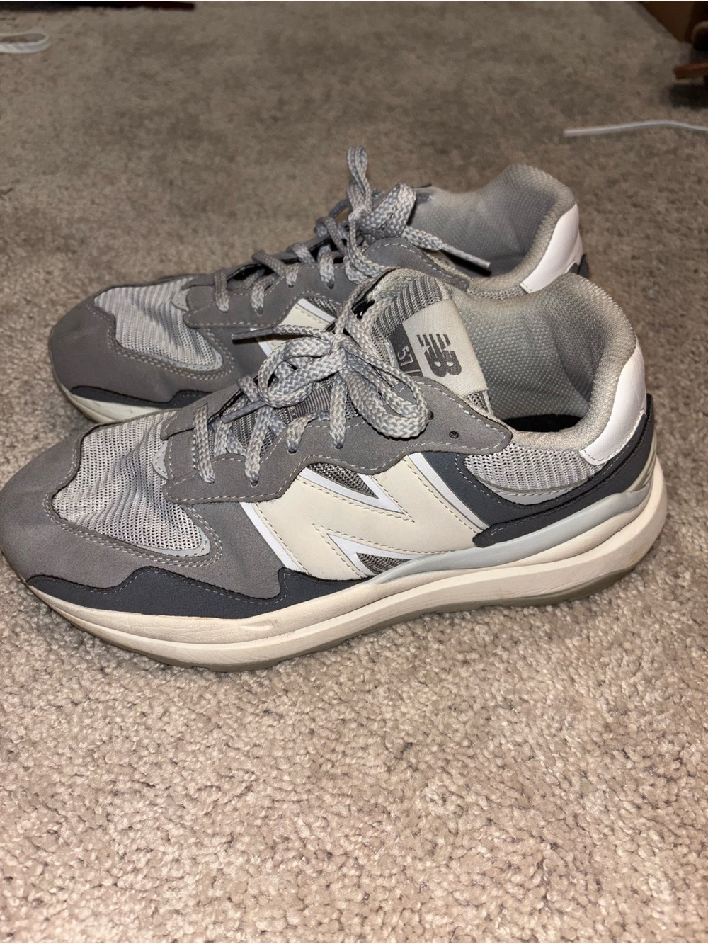 New Balance Women’s Grey and White Athletic Sneakers
